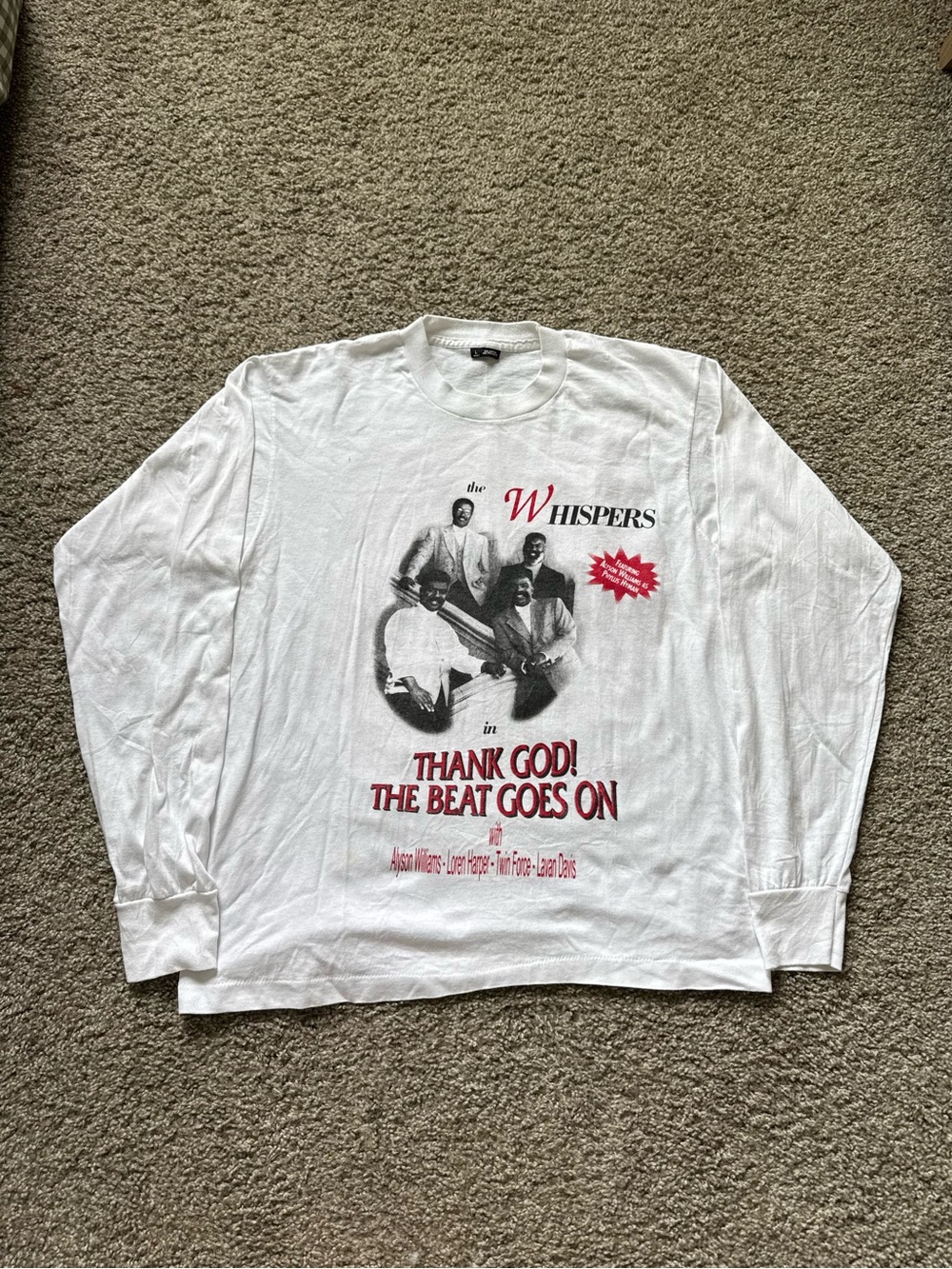 Vintage The Whispers Beat Goes On Shirt 90s Motown R&B Rap Tee Size L